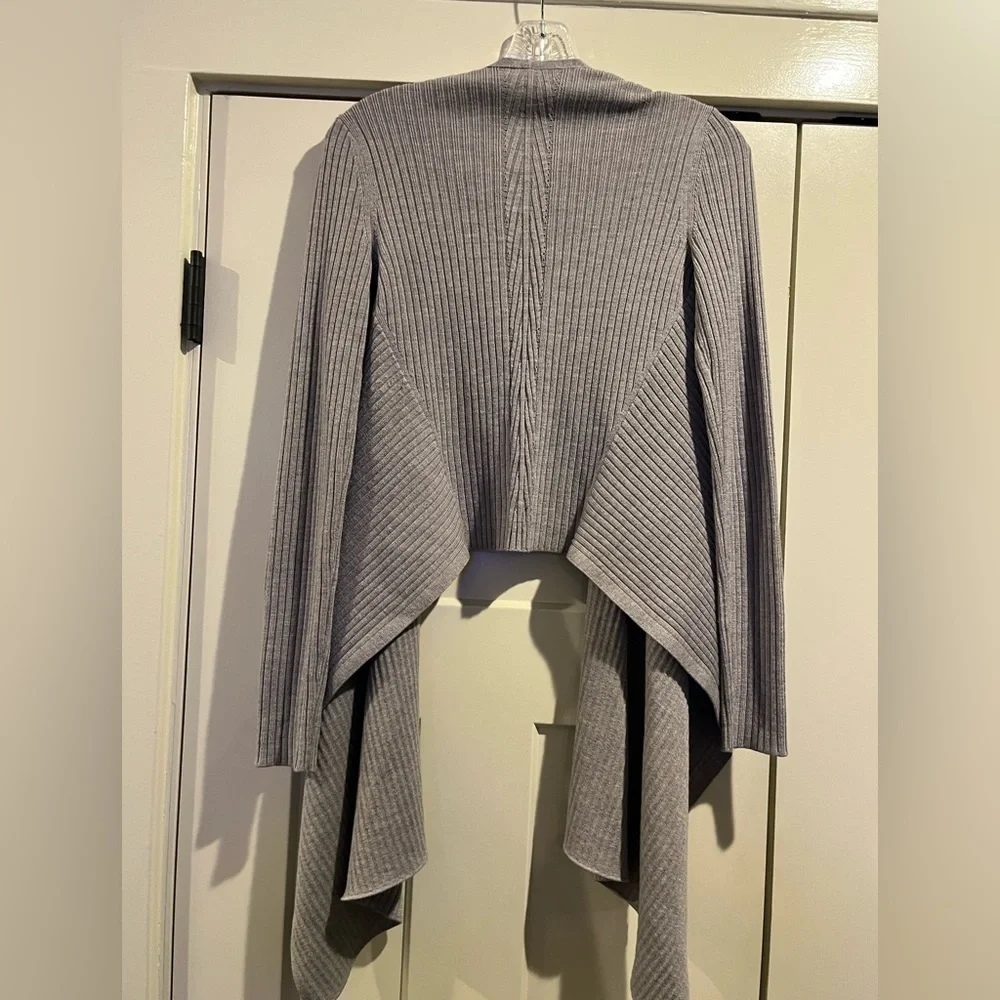 Athleta Gray Women's Merino Wool Open Front Sweater